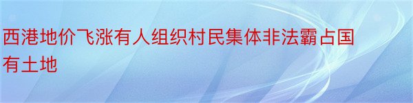 西港地价飞涨有人组织村民集体非法霸占国有土地