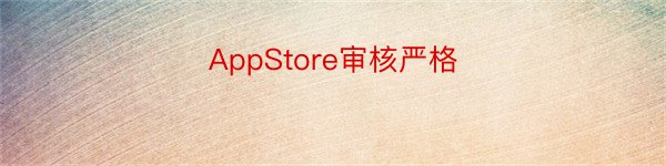 AppStore审核严格