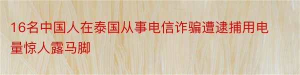 16名中国人在泰国从事电信诈骗遭逮捕用电量惊人露马脚