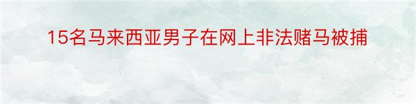 15名马来西亚男子在网上非法赌马被捕