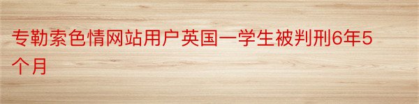 专勒索色情网站用户英国一学生被判刑6年5个月