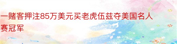 一赌客押注85万美元买老虎伍兹夺美国名人赛冠军