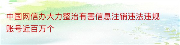 中国网信办大力整治有害信息注销违法违规账号近百万个