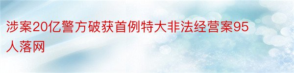 涉案20亿警方破获首例特大非法经营案95人落网