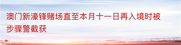 澳门新濠锋赌场直至本月十一日再入境时被步骤警截获