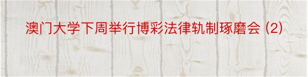 澳门大学下周举行博彩法律轨制琢磨会 (2)