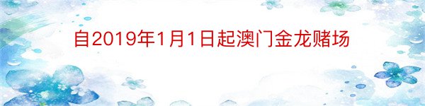 自2019年1月1日起澳门金龙赌场