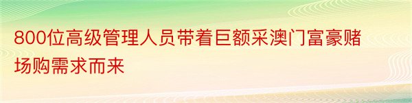 800位高级管理人员带着巨额采澳门富豪赌场购需求而来