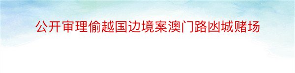 公开审理偷越国边境案澳门路凼城赌场